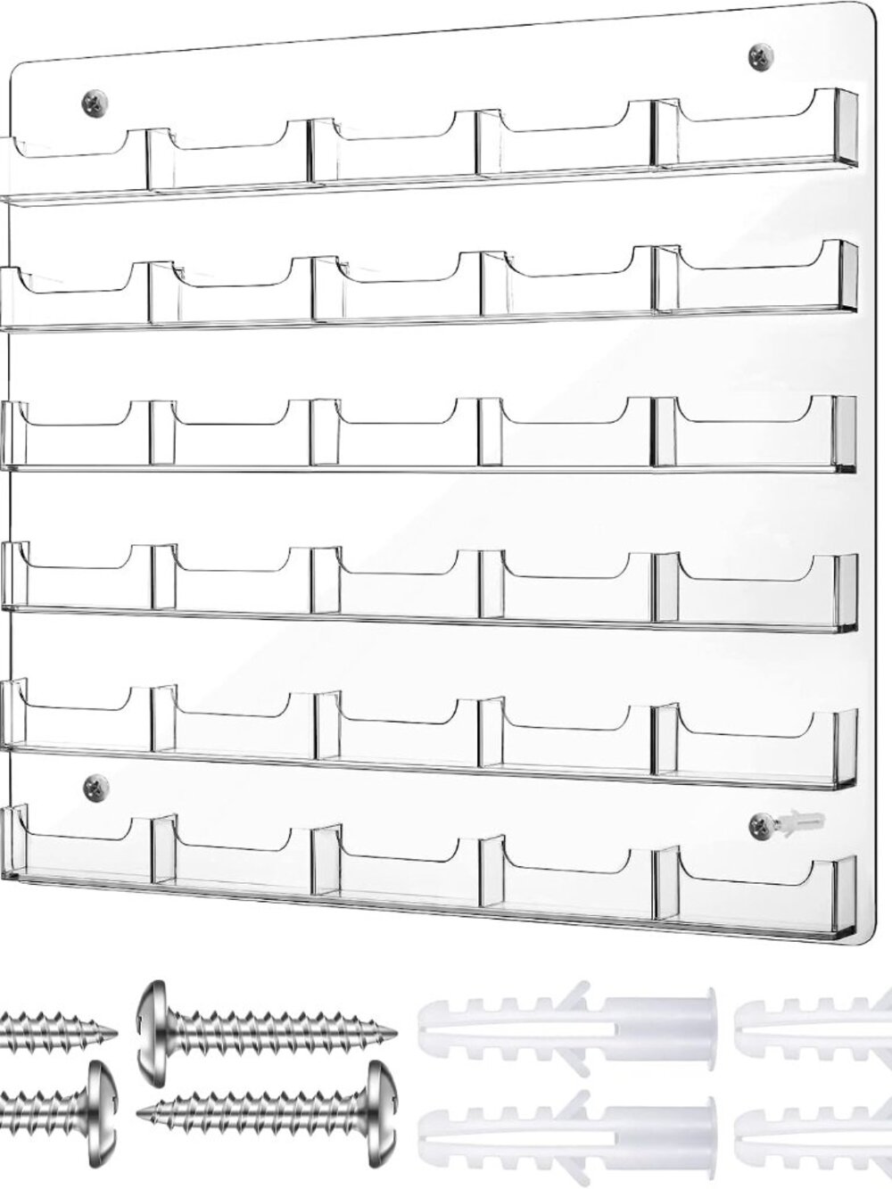 Acrylic Business Card Holder Wall Mount Office, 30 Pockets